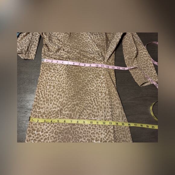 J. McLaughlin Panama Catalina Cloth Faux Wrap Animal Print Dress Size Medium - Picture 12 of 13
